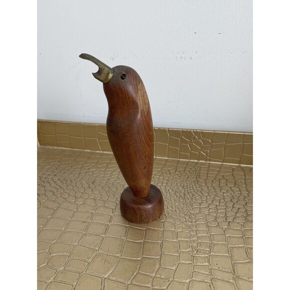 Wood Bird Standing Bottle Cap Opener Unique Brass Home Kitchen - Picture 1 of 6